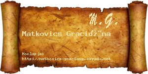 Matkovics Graciána névjegykártya
